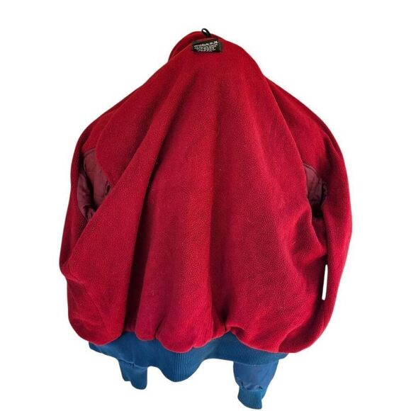 Vintage Cabela’s Men’s Large Blue Nylon Jacket Red Fleece Lining Canada hunting - Picture 6 of 11